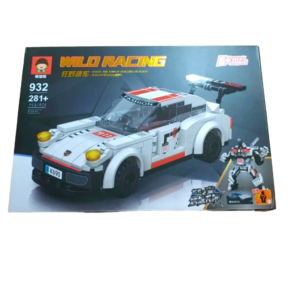 New Wild Racing Porche 911 Building Blocks Tranforms Robot Toy 281 Pcs Boy Gift